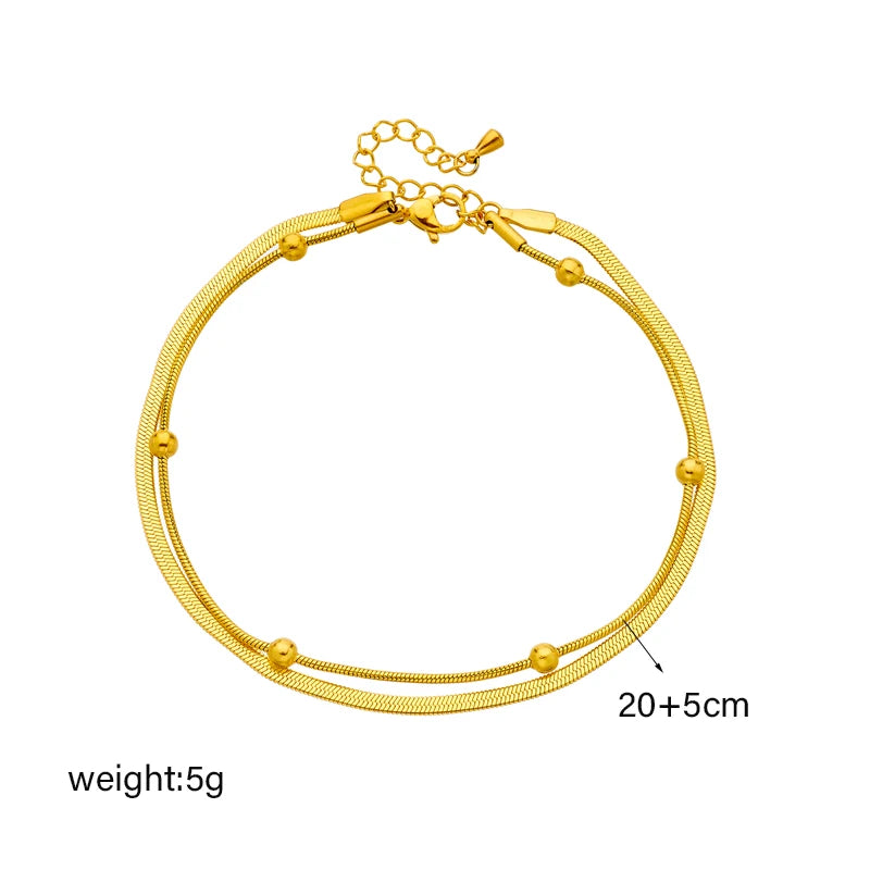 XIYANIKE Stainless Anklet Steel Golden Simple accessories for Women