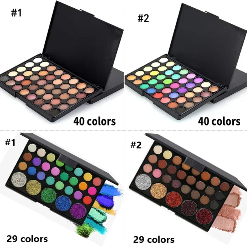 Color Makeup Long Wear Eye shadow Palette Cosmetic Make Up Waterproof Nude Pearl Matte Glitter Shimmer Eye Shadow Plate