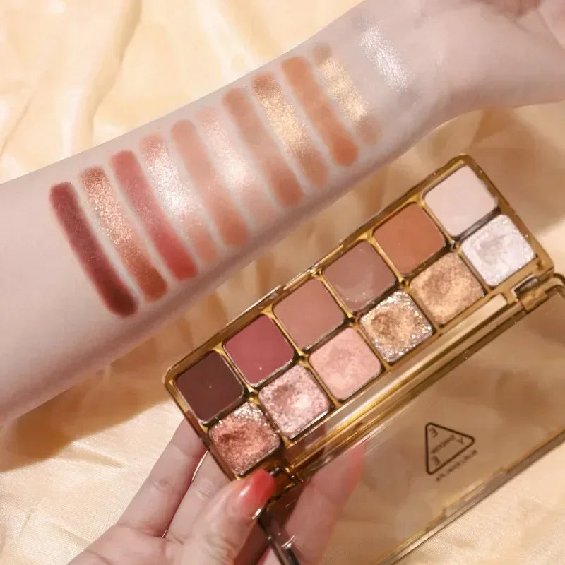 Super Flash Cement Eye shadow Palette Matte Pearl Glitter Eye shadow Cold Tea Brown Eye shadow Korean Beauty Cosmetics