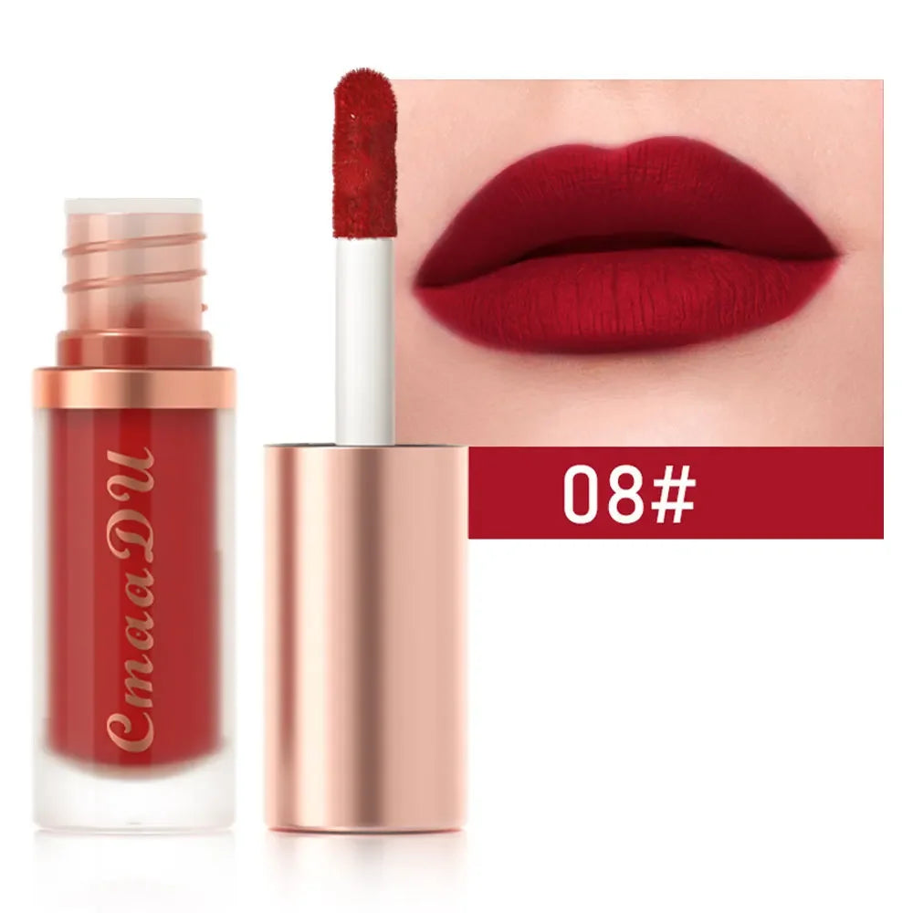 CmaaDu Long-Lasting Lip Sense Color Makeup Waterproof Lipsticks Matte Velvet Lip Gloss
