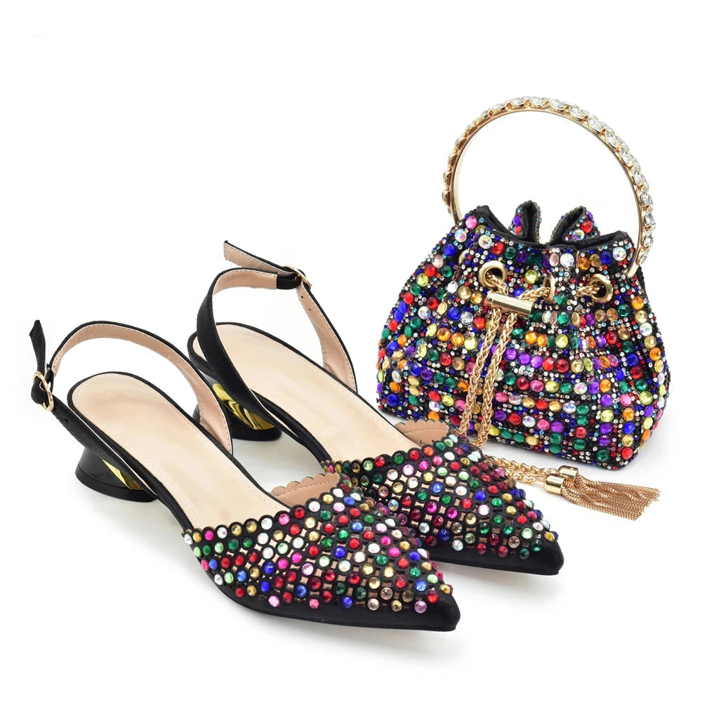 Shoe and Bag Wedding Shoes Bride Ladies Wedding Shoes Luxury Italian Style Heels African Women Party Pumps