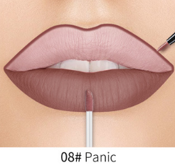 QIBEST Lip Liner Matte Nonstick Cup Liquid Lipstick Double Lip Gloss Pen