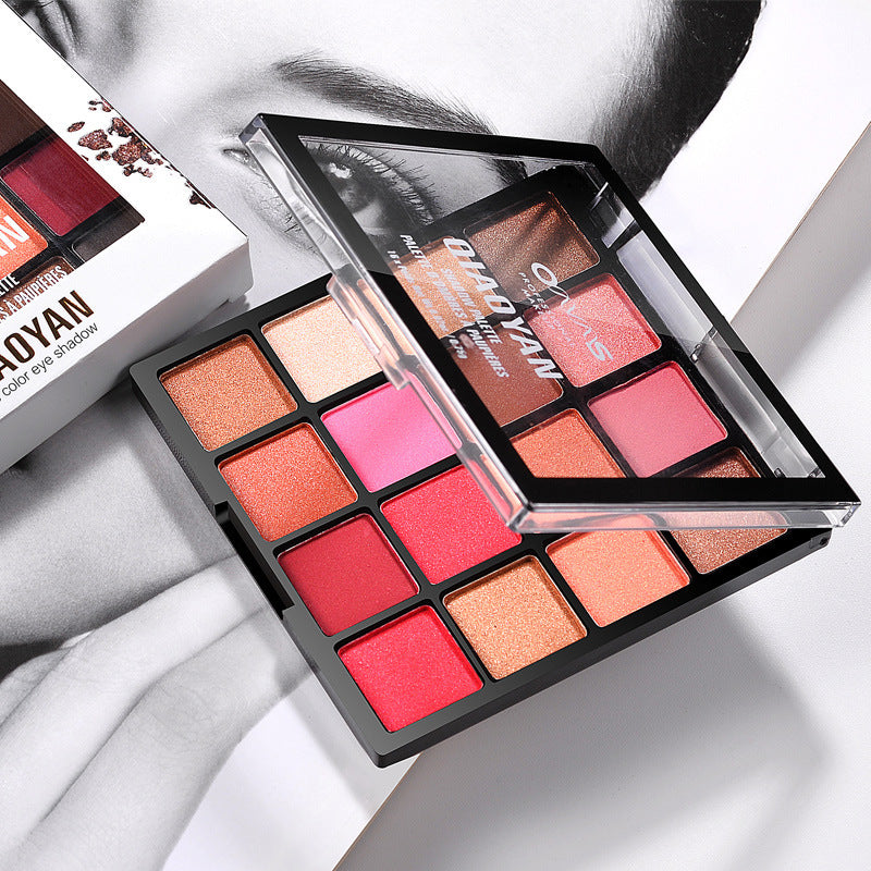 QIAOYAN 16 colors pearlescent eyeshadow palette