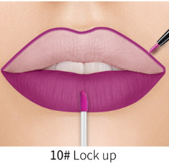 QIBEST Lip Liner Matte Nonstick Cup Liquid Lipstick Double Lip Gloss Pen