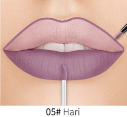 QIBEST Lip Liner Matte Nonstick Cup Liquid Lipstick Double Lip Gloss Pen