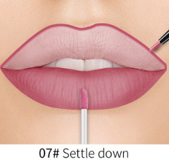 QIBEST Lip Liner Matte Nonstick Cup Liquid Lipstick Double Lip Gloss Pen