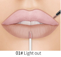 QIBEST Lip Liner Matte Nonstick Cup Liquid Lipstick Double Lip Gloss Pen