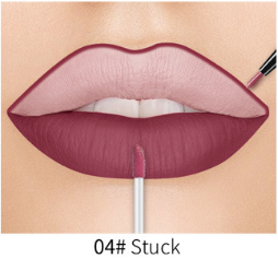 QIBEST Lip Liner Matte Nonstick Cup Liquid Lipstick Double Lip Gloss Pen