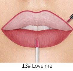 QIBEST Lip Liner Matte Nonstick Cup Liquid Lipstick Double Lip Gloss Pen