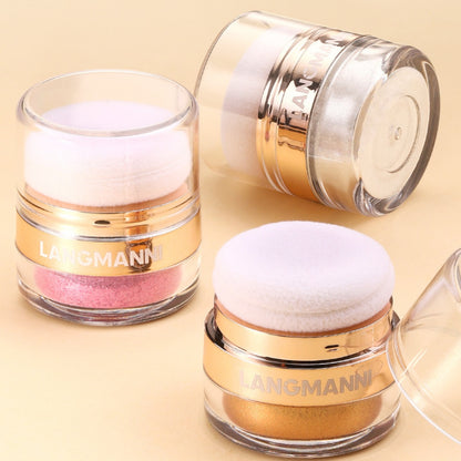 Langmanni Glitter Bronzers Highlighter Powder Palette Makeup Shimmer Illuminator Face Contour Blusher Body Highlighter Cosmetics