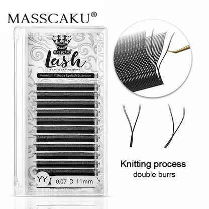 MASSCAKU New Arrival YY Shape lash Fluffy Individual Eyelash Extensions Natural and Soft Lash