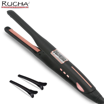 Hair Curler 450°F Pencil Hair Flat Iron 10mm Titanium Thinnest Narrow Mini Hair Straightener for Beard Short Hair Styling Tool