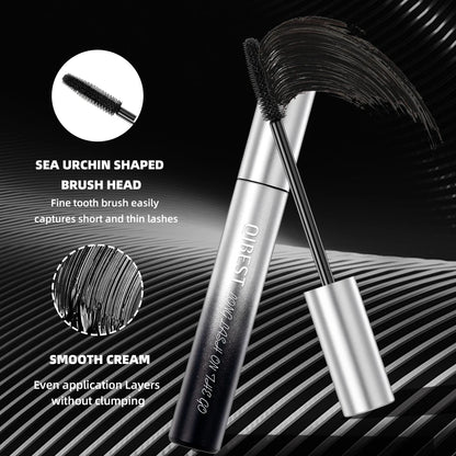 QIBEST Mascara 4d Silk Fiber Mascara Waterproof Extra Volume Smudge-proof Curling Lengthening Eyelash Extension Eye Makeup Tool