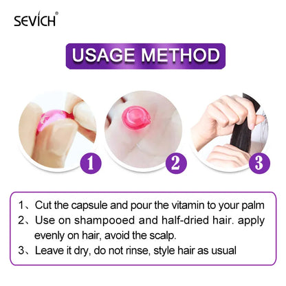 Sevich 30PCS Hair Vitamin Capsules Keratin Complex Oil Moisturizing Nourishing Hair Serum Hair Treatment Oil for All Hair Repair Oil