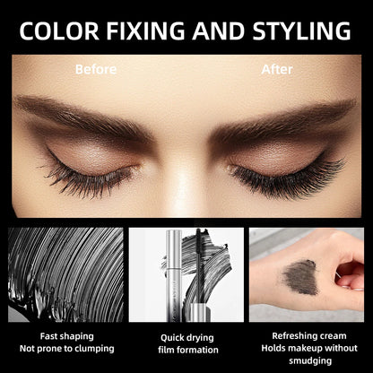QIBEST Mascara 4d Silk Fiber Mascara Waterproof Extra Volume Smudge-proof Curling Lengthening Eyelash Extension Eye Makeup Tool