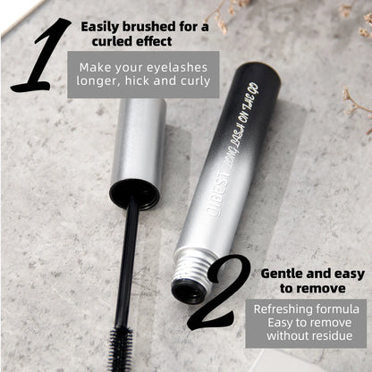 QIBEST Mascara 4d Silk Fiber Mascara Waterproof Extra Volume Smudge-proof Curling Lengthening Eyelash Extension Eye Makeup Tool