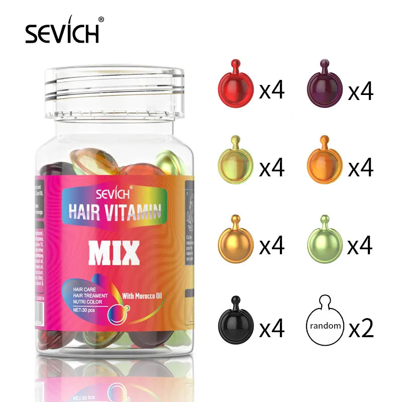 Sevich 30PCS Hair Vitamin Capsules Keratin Complex Oil Moisturizing Nourishing Hair Serum Hair Treatment Oil for All Hair Repair Oil