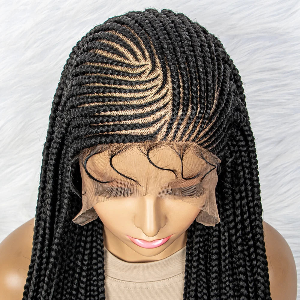 Synthetic Lace Front Wigs Braided Wigs 13x6 Lace Front Braids Wig Knotless Box Braids Wigs With Baby Hair for Women