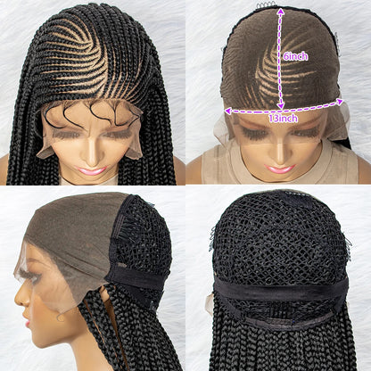 Synthetic Lace Front Wigs Braided Wigs 13x6 Lace Front Braids Wig Knotless Box Braids Wigs With Baby Hair for Women