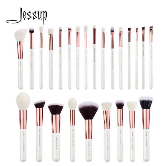 Jessup Makeup Brushes Set Dropshipping Pearl-White-Rose-Gold Pinceaux Maquillage Cosmetic Tools Eyeshadow Powder Definer 6-25pcs