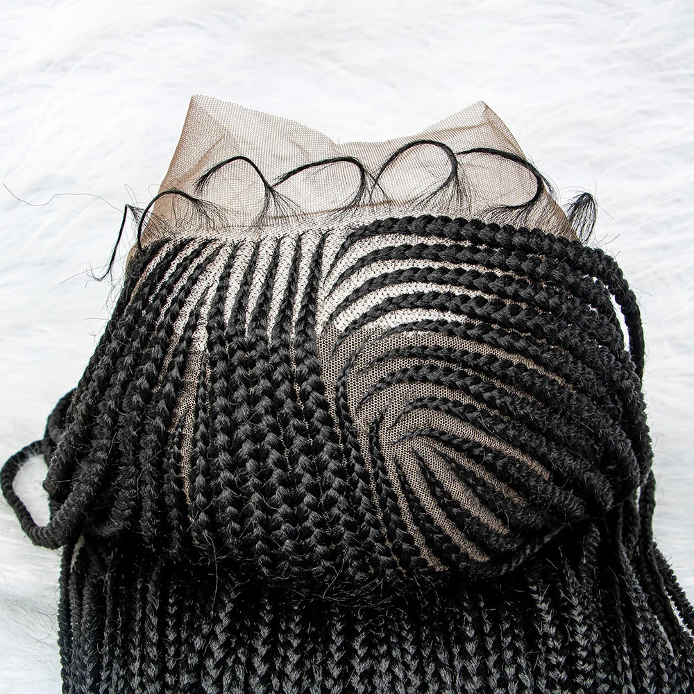 Synthetic Lace Front Wigs Braided Wigs 13x6 Lace Front Braids Wig Knotless Box Braids Wigs With Baby Hair for Women