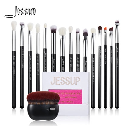 Jessup Eye Makeup Brushes Set Precise Eyeshadow Brush Eyebrow EyeLiner Blending Concealer Natural Synthetic Black