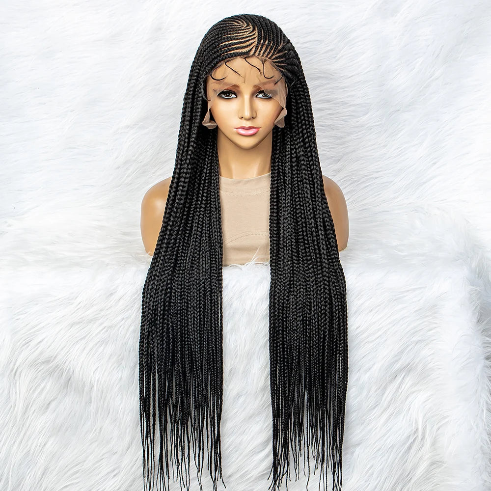 Synthetic Lace Front Wigs Braided Wigs 13x6 Lace Front Braids Wig Knotless Box Braids Wigs With Baby Hair for Women
