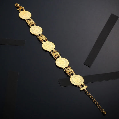 Gold Color Coin Bracelet Coins Bracelet for Women Middle Eastern Jewelry Gifts Never Faded