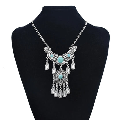 Bohemian Turkish Ethnic Metal Gypsy Beach Choker Bib Coin Tassel Collar Necklace For Women Indian Charm Turk Party Jewelry