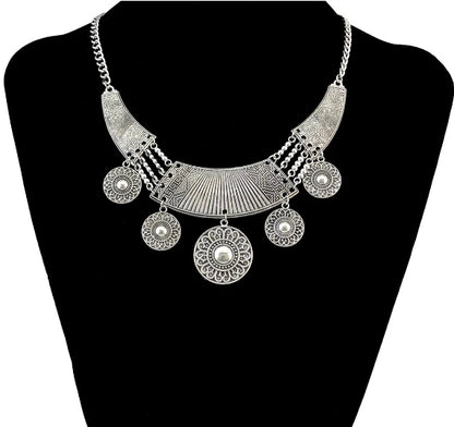 Bohemian Turkish Ethnic Metal Gypsy Beach Choker Bib Coin Tassel Collar Necklace For Women Indian Charm Turk Party Jewelry