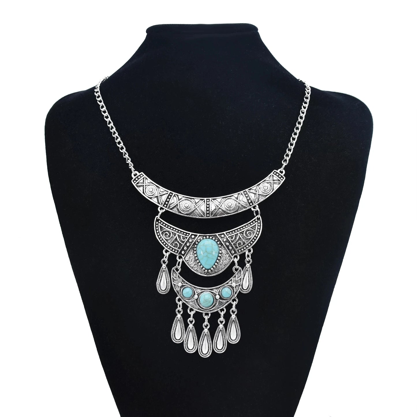 Bohemian Turkish Ethnic Metal Gypsy Beach Choker Bib Coin Tassel Collar Necklace For Women Indian Charm Turk Party Jewelry