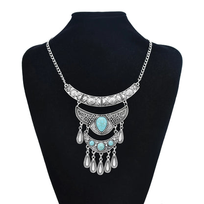 Bohemian Turkish Ethnic Metal Gypsy Beach Choker Bib Coin Tassel Collar Necklace For Women Indian Charm Turk Party Jewelry