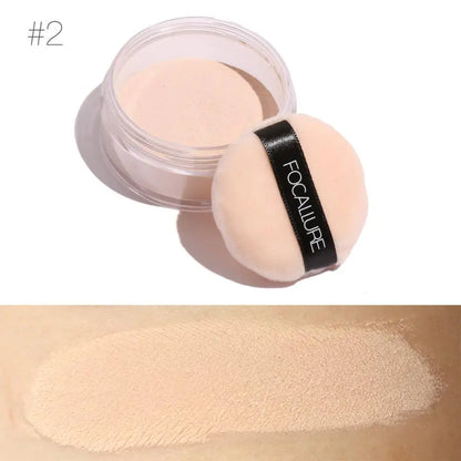 FOCALLURE Makeup Face Powder  Makeup Waterproof Loose Cover Powder Skin Finish Oil Control