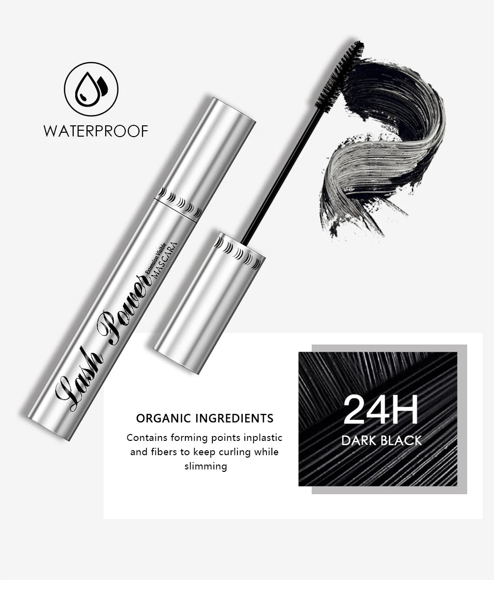 QIBEST Black Mascara 4D Volume Waterproof Lash Eyelashes Extension Lengthening Eyelashes Liquid Rimel Mascara Cosmetics Makeup