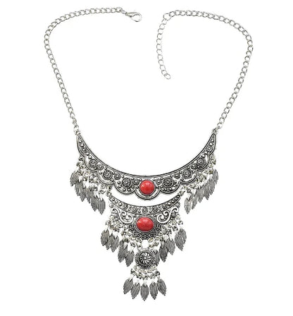 Bohemian Turkish Ethnic Metal Gypsy Beach Choker Bib Coin Tassel Collar Necklace For Women Indian Charm Turk Party Jewelry