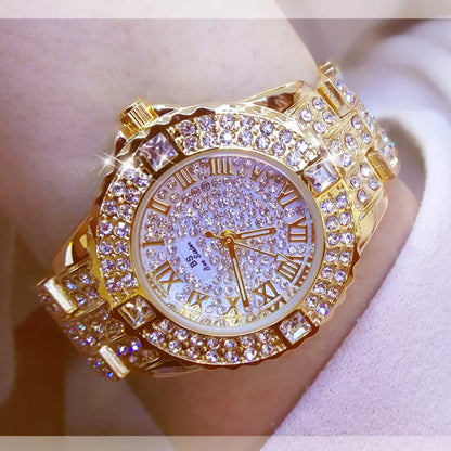 Women Watches Diamond Gold Watch Ladies Wrist Watches Luxury Brand Rhinestone Women's Bracelet Watches Female Relogio Feminino