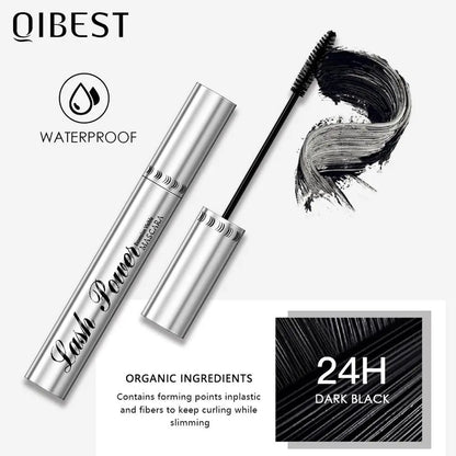 QIBEST Black Mascara 4D Volume Waterproof Lash Eyelashes Extension Lengthening Eyelashes Liquid Rimel Mascara Cosmetics Makeup