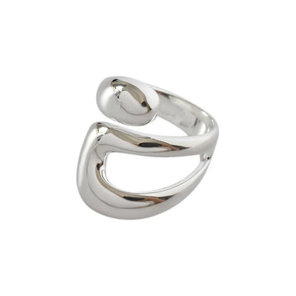 Silver Color Rings For Women Fashion Creative Hollow Irregular Geometric Open Rings Party Jewelry