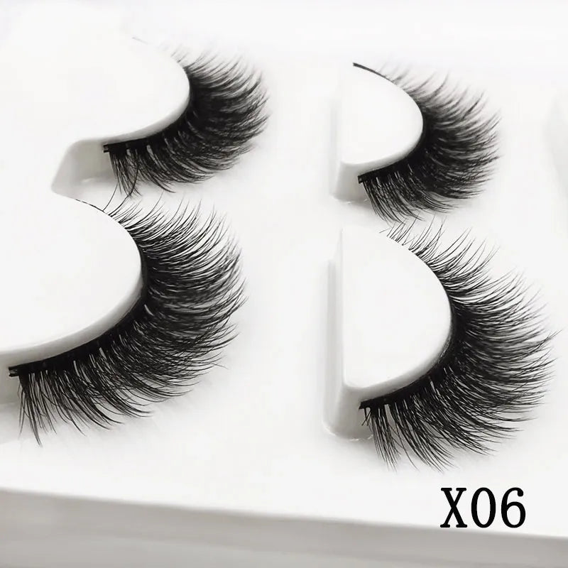 SHIDISHANGPIN 3 pairs natural false eyelashes fake lashes long makeup 3d mink lashes eyelash extension mink eyelashes for beauty