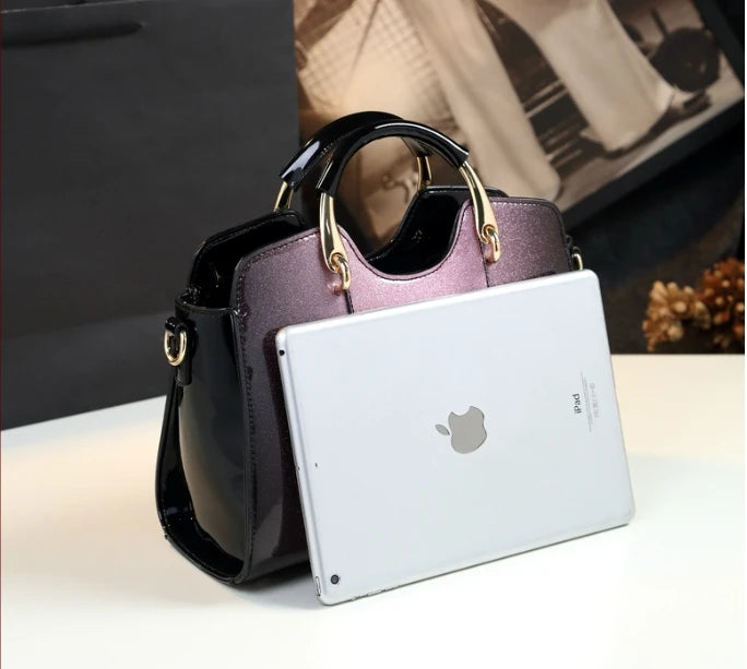 CHICTURESQUE korean style simple pillow shoulder bags handbags women famous brands top handle bag patent leather clutch