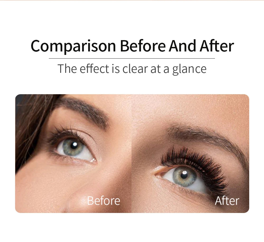 QIBEST Black Mascara Eyelashes Mascara 4D Silky Eyelashes Lengthening Eyelashes Makeup Waterproof Mascara Volume Eye Cosmetics