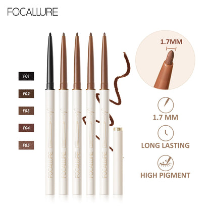 FOCALLURE Ultra-slim Eyeliner Gel Pencil Long Wear Waterproof Soft High Pigment Long-lasting Eye Liner Tool Pen Makeup Cosmetics