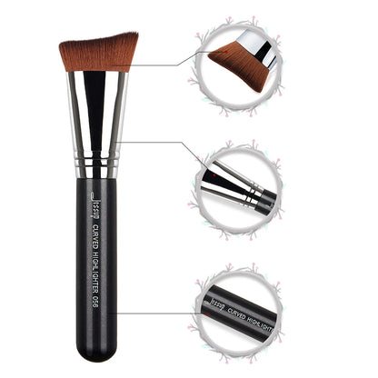 Jessup Highlighter Brush Makeup Contour Precision Synthetic hair Curved