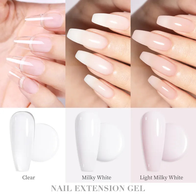 BORN PRETTY 7ml Milky White Nail Extension Gel Nail Polish Camouflage Color Coat Self leveling Manicure Quick Extend Nail Tips