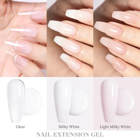 BORN PRETTY 7ml Milky White Nail Extension Gel Nail Polish Camouflage Color Coat Self leveling Manicure Quick Extend Nail Tips