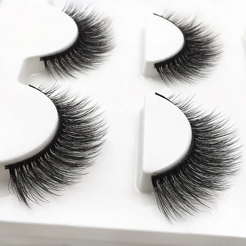 YSDO 3 Pairs Makeup Eyelashes Maquiagem Lashes false eyelashes 3d Mink Hair Fluffy EyeLash Natural False Eye Lashes Faux Cilios