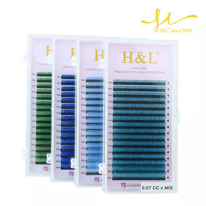 H&L New Mix Length False Lashes Eyelash Individual Colored Lashes Faux Eyelash Extensions