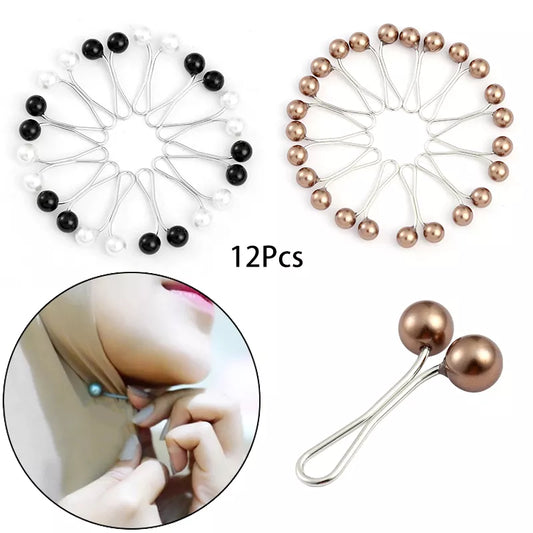 Anti Slip Brooch Pins Scarf  Clips Pearl Stylish Brooch for Women Jewelry