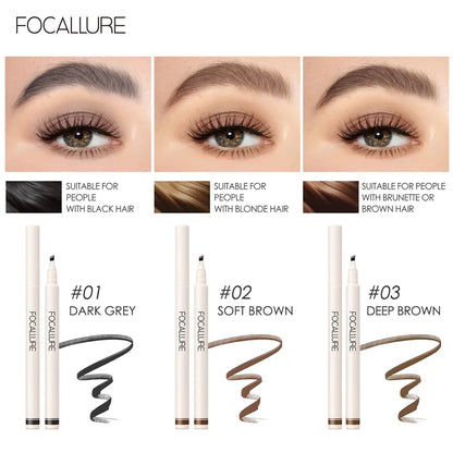 FOCALLURE 4 Forks Waterproof Eyebrow Pencil Ultra-fine Sweat-proof Long Lasting Natural Eye Brow Tattoo Tint Enhancers Cosmetics