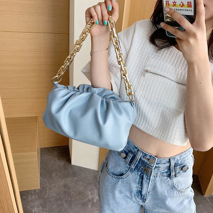 Luxurious Acrylic chain Women Handbag Summer bag shoulder cloud bag fashion simple chain underarm bag shoulder bag